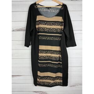 Derek‎ Heart Plus Womens Animal Print Quarter Sleeve Sweater Dress Size 2X
